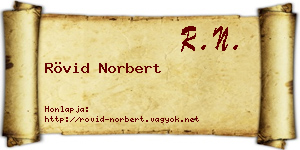 Rövid Norbert névjegykártya