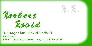 norbert rovid business card